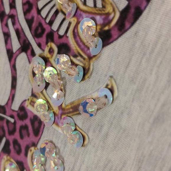 Nalie collection enjoy the ride sequin shirt sleeve shirt size s/m nwt - Picture 6 of 6